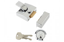 Yale Locks 85 Deadlocking Nightlatch 40mm Backset Chrome Finish Box