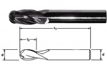 Standard Length Ball Nosed 2 Flute - Metric 2mm x 6mm
