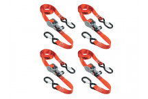 Master Lock Ratchet Tie-Down S-Hooks 4.25m Red 4 Piece