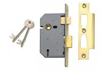 UNION 2277 3 Lever Mortice Sashlock Polished Brass 65mm 2.5in Box