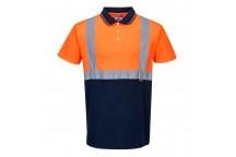 S479 Two-Tone Polo Orange/Navy Large