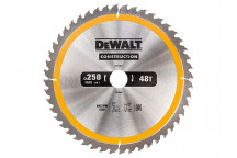 DEWALT Stationary Construction Circular Saw Blade 250 x 30mm x 48T