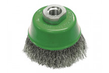 Faithfull Wire Cup Brush 75mm M14x2, 0.3mm Stainless Steel Wire