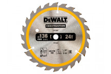 DEWALT Cordless Construction Trim Saw Blade 136 x 10mm x 24T