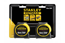 Stanley Tools FatMax Classic Tape Twin Pack 8m/26ft (Width 32mm)