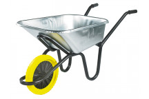 Walsall 120L Galvanised Heavy-Duty Invincible Wheelbarrow - Puncture Proof