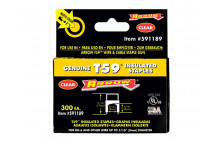 Arrow T59 Insulated Staples Clear 8 x 8mm Box 300