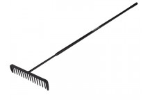 Roughneck Tarmac Rake 16 Round Teeth - Tubular Steel Shaft Handled