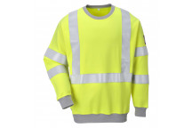 FR72 Flame Resistant Anti-Static Hi-Vis Sweatshirt Yellow Large