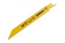 DEWALT Bi Metal Sabre Blade for Plastic & Pipes 152mm Pack of 5