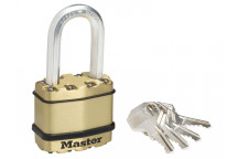 Master Lock Excell Brass Finish 45mm Padlock 4-Pin - 38mm Shackle