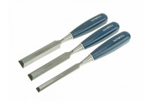 Faithfull Bevel Edge Chisel Blue Grip Set, 3 Piece