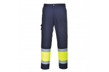 E049 Hi-Vis Two Tone Combat Trousers Yellow/Navy XXL