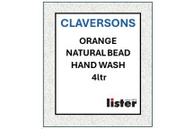 CLAVERSONS Orange Natural Bead Hand Wash Case 4 X 4 Litre Cartridge