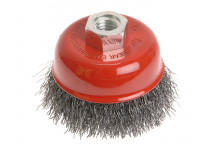 Faithfull Wire Cup Brush 100mm M14x2, 0.3mm Steel Wire