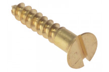 ForgeFix Wood Screw Slotted CSK Solid Brass 5/8in x 4 Box 200