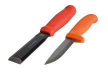 Hultafors Chisel EDC 25mm & Craftsmen\'s Knife HVK in a Double Holster