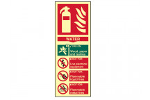 Scan Fire Extinguisher Composite Water - Photoluminescent 75 x 200mm