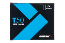 Arrow T50 Staples 12mm (1/2in) Pack 5000 (4 x 1250)
