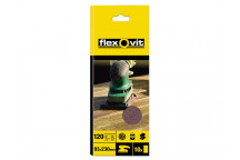 Flexovit 1/3 Sanding Sheets Plain Coarse 50 Grit (Pack of 10)