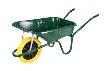 Walsall 90L Green Builders Wheelbarrow - Puncture Proof