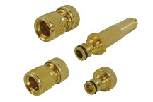 Faithfull Brass Nozzle & Fittings Kit 4 Piece 12.5mm (1/2in)