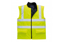 S469 Hi-Vis Reversible Bodywarmer Yellow 4XL