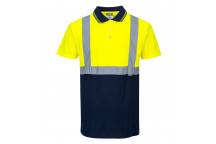 S479 Two-Tone Polo Yellow/Navy Large