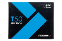 Arrow T50 Staples 8mm (5/16in) Pack 5000 (4 x 1250)