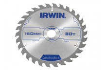 IRWIN Construction Circular Saw Blade 160 x 20mm x 30T ATB