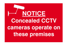 Scan Notice Concealed CCTV Cameras Operate On These Premises - PVC 300 x 200mm