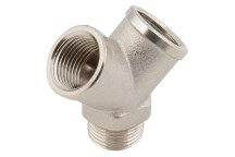 1/4\" BSPT Male x 1/4\" BSPP Female Equal Y Connector