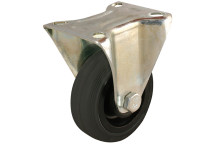75MM FIXED CASTOR PLATE FTG - BLACK