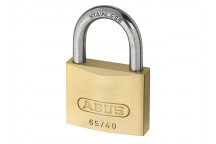 ABUS Mechanical 65IB/40mm Brass Padlock Stainless Steel Long Shackle 63mm Carded