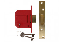 UNION StrongBOLT 2100S BS 5 Lever Mortice Deadlock 81mm 3in Satin Brass Visi