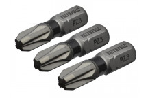 Faithfull Pozi Impact Screwdriver Bits PZ3 x 25mm (Pack 3)