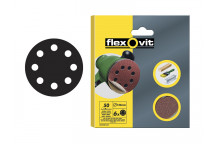 Flexovit Hook & Loop Sanding Discs 115mm Fine 120G (Pack of 6)