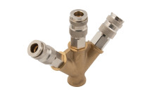 3/8\" BSPP Female Triple Outlet Connector