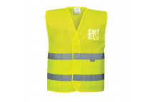 C494 Hi-Vis Half Mesh Vest Yellow LXL