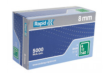 Rapid 140/8 8mm Galvanised Staples Box 5000