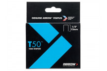 Arrow T50 Staples 12mm (1/2in) Box 1250