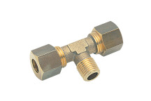 1/2\" BSPT Male x 10mm OD Male Stud Tee