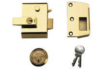 Yale Locks P2 Double Security Nightlatch 40mm Backset Brasslux Finish Visi