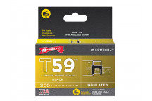Arrow T59 Insulated Staples Black 6 x 8mm Box 300