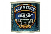 Hammerite Direct to Rust Hammered Finish Metal Paint Dark Green 250ml