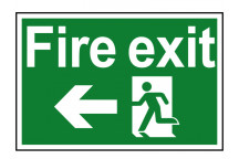 Scan Fire Exit Running Man Arrow Left - PVC 300 x 200mm