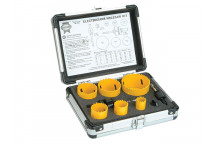 Faithfull Universal Varipitch Holesaw Electrician\'s Kit, 9 Piece 16-51mm
