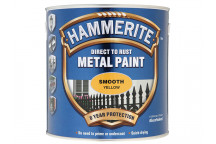 Hammerite Direct to Rust Smooth Finish Metal Paint Yellow 2.5 Litre