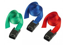 Master Lock Lashing Strap with Metal Buckle, Coloured 2.5m 150kg (Pack 2)