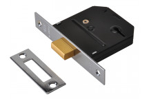UNION ES-DL Essentials 3 Lever Mortice Deadlock Chrome 65mm 2.5in Visi